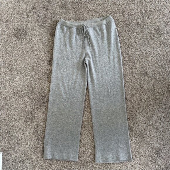 NEIMAN MARCUS 2 Pc Heather Gray Cashmere Lounge PJ Set Medium - Picture 10 of 13